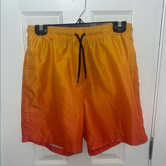 Vibrant Orange Ombre Shorts - Picture 1 of 4
